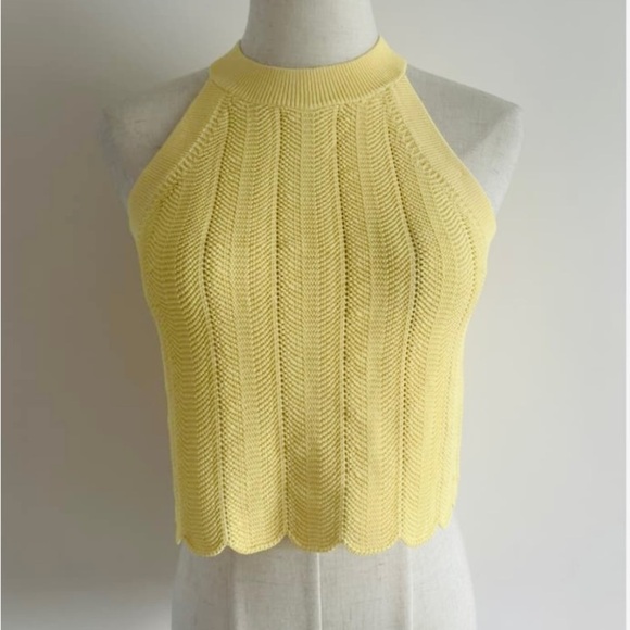 Aritzia Wilfred lemon merengue yellow top - Picture 2 of 8